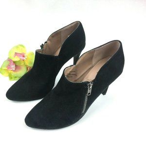 MOSSIMO Faux Suede Side Zip Ankle Heel Booties
